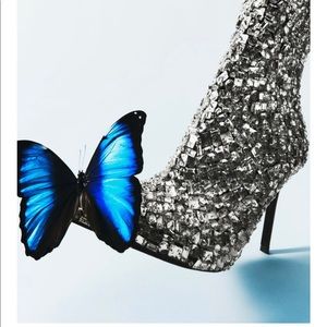 Zara Crystal Helles Ankle Boots